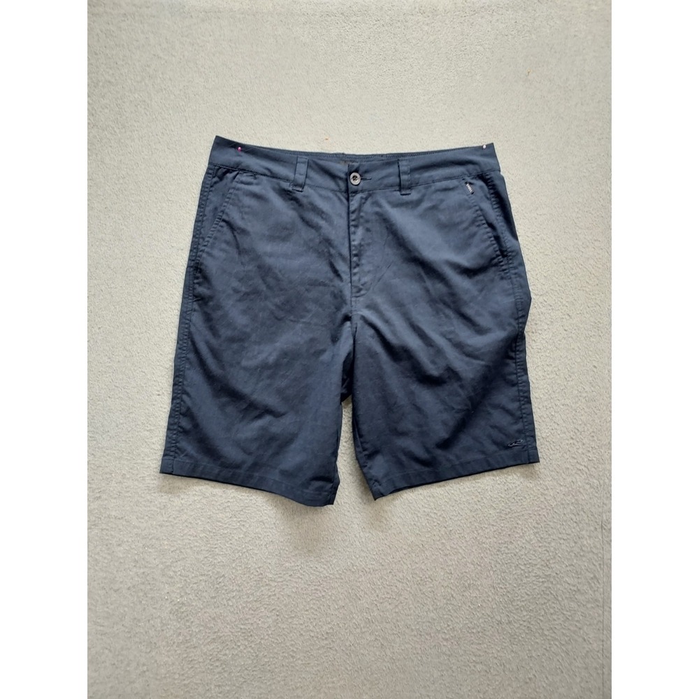 Oneill Men Chino Short 34 Navy Blue Flat Front Regular Fit Stretch Everyday Wear